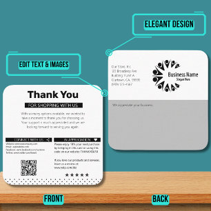 Modern Customer Thank You Square Business Card
