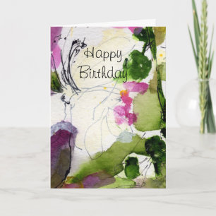 Modern Customisable Birthday Card Watercolor
