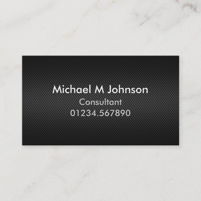 Modern Customisable Carbon Fibre Effect Business Card (Front)