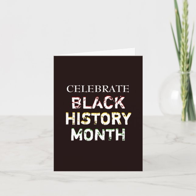 Modern Customisable CELEBRATE BLACK HISTORY MONTH Card (Front)