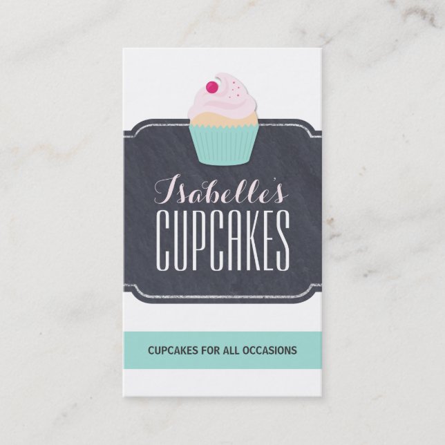 Modern Customisable Cupcake Business Card (Front)