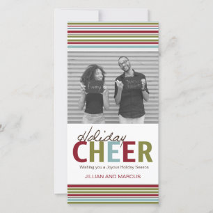 Modern Customisable Holiday Cheer Photo Card