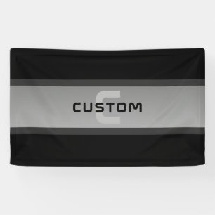 Modern Customisable Layered Text   Black & Grey Banner