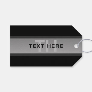 Modern Customisable Layered Text Black & Grey Gift Tags