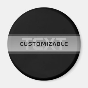 Modern Customisable Layered Text   Black & Grey Magnet