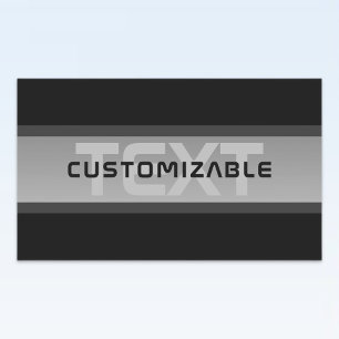 Modern Customisable Layered Text   Black & Grey Rectangular Sticker