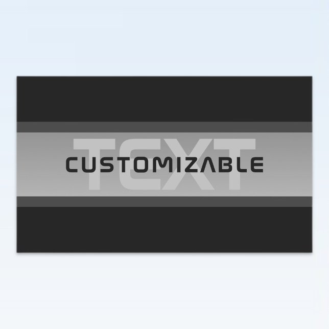 Modern Customisable Layered Text | Black & Grey Rectangular Sticker (Creator Uploaded)