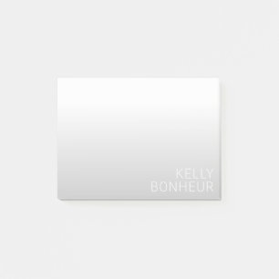 Modern Customisable Name   Grey Gradient Post-it Notes