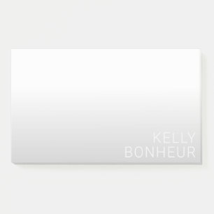 Modern Customisable Name   Grey Gradient Post-it Notes