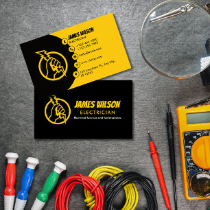 Modern & Customisable Professional Electrician Business Card