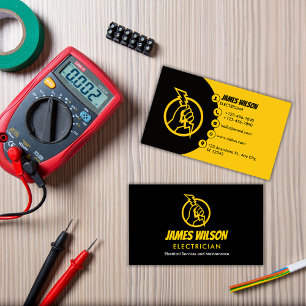 Modern & Customisable Professional Electrician Business Card