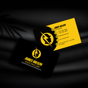 Modern & Customisable Professional Electrician Business Card