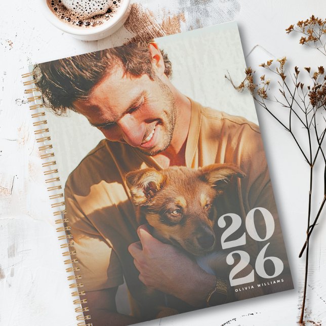 Modern Customise Your Photo 2026 | White Overlay  Planner (Creator Uploaded)