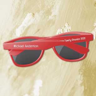 Modern Customised Family Reunion Red Plastic Sunglasses
