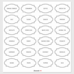 Modern Customised Kitchen Pantry Label Sticker