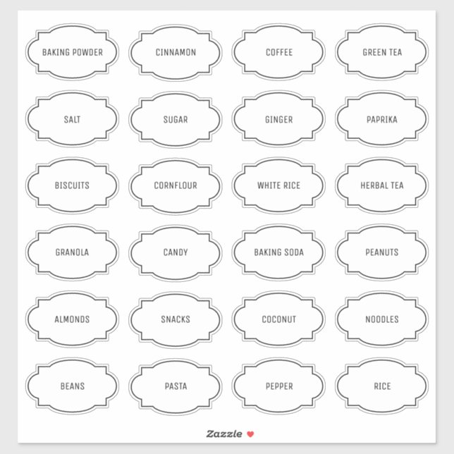 Modern Customised Kitchen Pantry Label Sticker (Sheet)