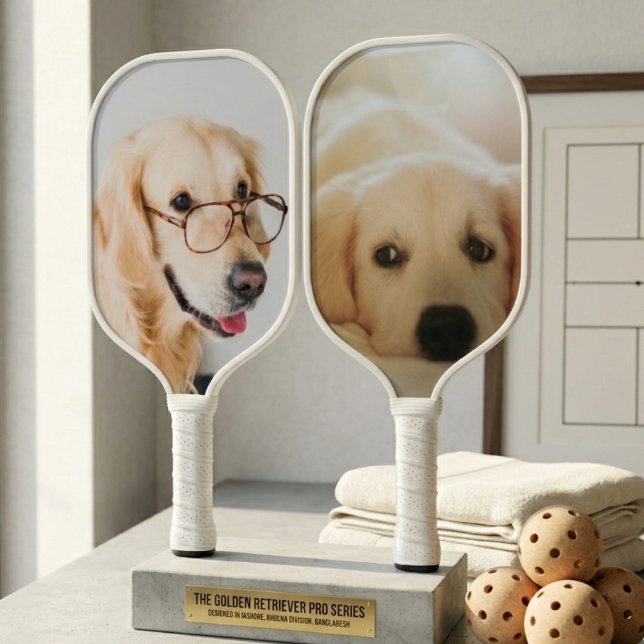 Modern Customised Two Sided Dog Photo Pickleball Paddle (Creator Uploaded)