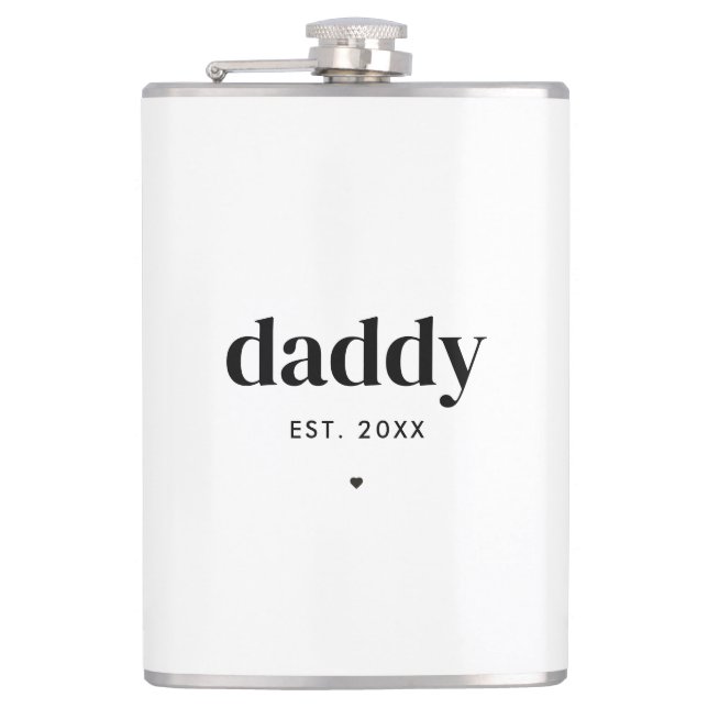 Modern Customised Typography Daddy Father's Day  Hip Flask (Front)