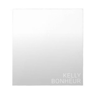Modern Customizable Name Grey Gradient Notepad