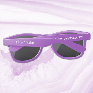 Modern Customized Family Reunion Purple Plastic Sunglasses