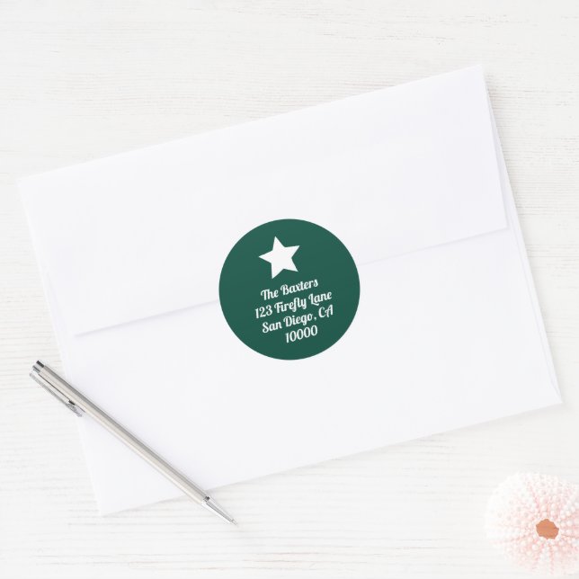 Modern Cut Deep Green Sticker (Envelope)