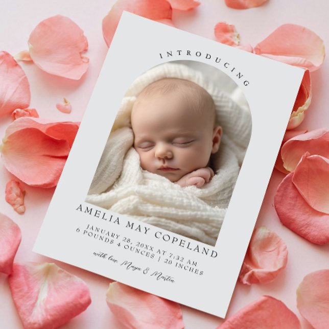 Modern Cut Out Baby Photo Birth Announcement (Creator Uploaded)