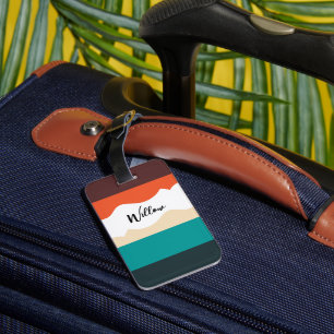 Modern Cute Abstract Retro Vector Script Luggage Tag