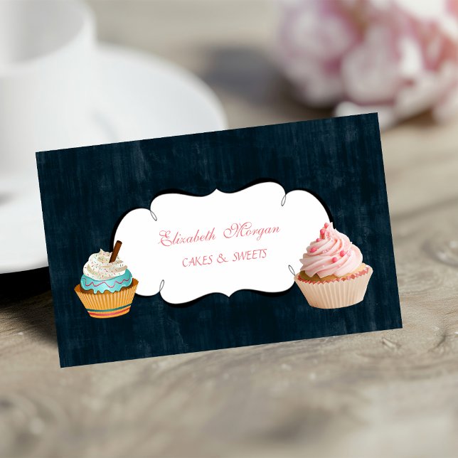 Modern Cute Adorable Cupcake Bakery Business Card (Creator Uploaded)