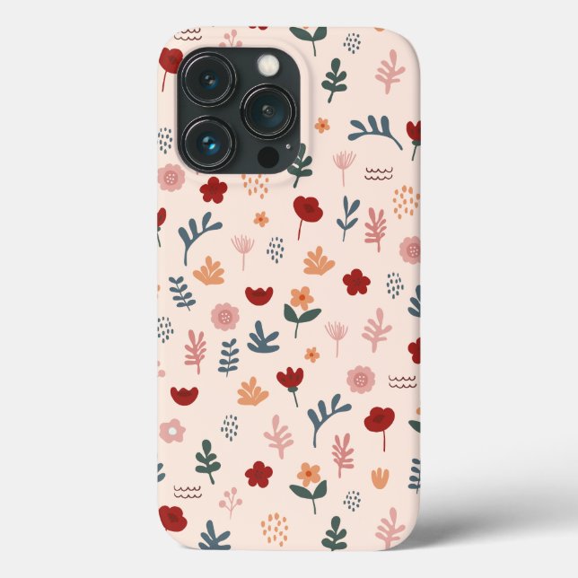 Modern Cute Aesthetic Flower Pattern Case-Mate iPhone Case (Back)