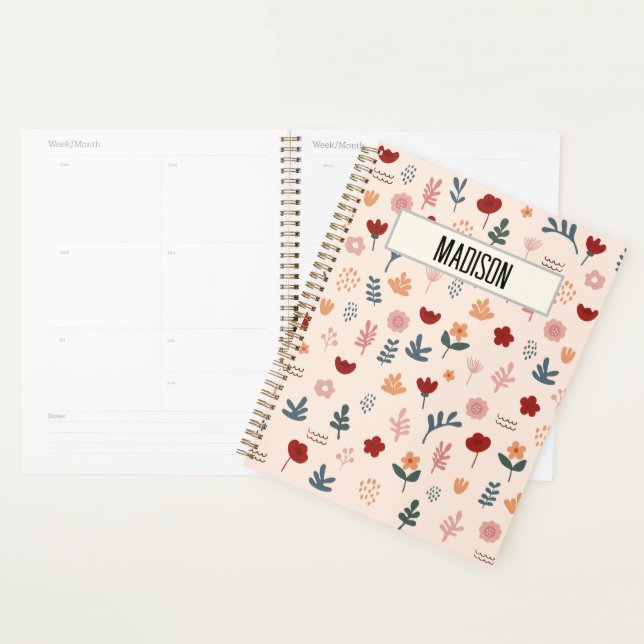 Modern Cute Aesthetic Flower Pattern Planner (Display)