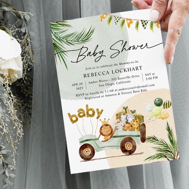 Modern Cute Animals Baby Shower  Invitation (Creator Uploaded)