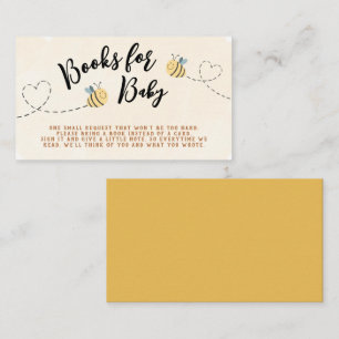 Modern Cute Bee Books for Baby Shower Enclosure Card
