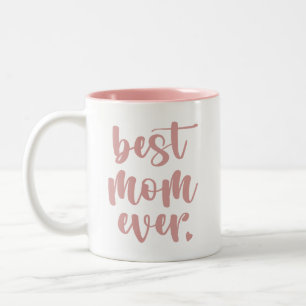 Modern Cute Best Mom Ever Kids Names Photo Pink Two-Tone Coffee Mug