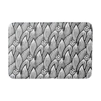  Modern & Cute Black And White Hippie Daisy Floral Bath Mat