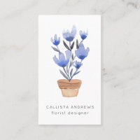 Modern Cute Blue Potted Flower Florist Designer