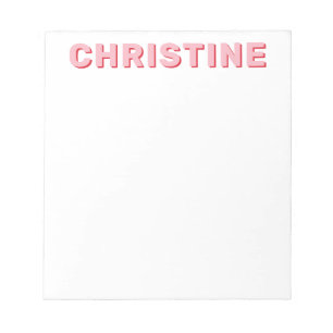 Modern Cute Blush Pink Cherry Red Kids Teacher Notepad