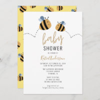 Modern Cute Bumble Bee Baby Shower