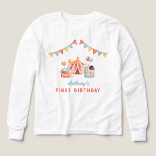 Modern Cute Circus Carnival Fiesta First Birthday