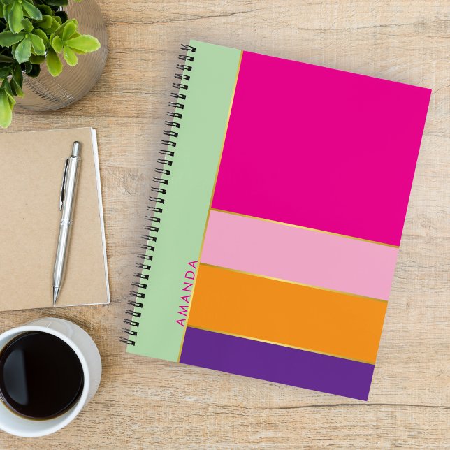 Modern cute colourful elegant trendy personalised  notebook (Creator Uploaded)