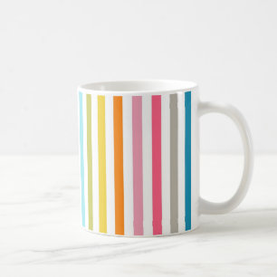 Modern Cute Colourful Lines Rainbow Stripes Patter Coffee Mug