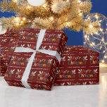 Modern Cute Colourful Merry Christmas Maroon Wrapping Paper<br><div class="desc">Modern Cute Colourful Merry Christmas Maroon Wrapping Paper</div>