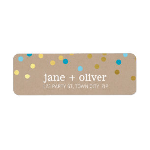 MODERN cute confetti spots gold bright blue kraft