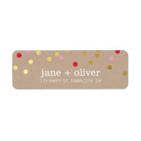 MODERN cute confetti spots gold red pink kraft