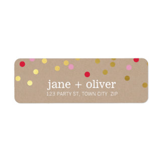 MODERN cute confetti spots gold red pink kraft