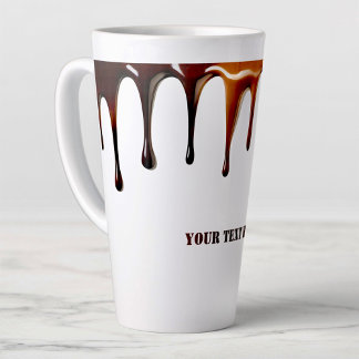 Modern cute, cool coffee dripping custom text latte mug