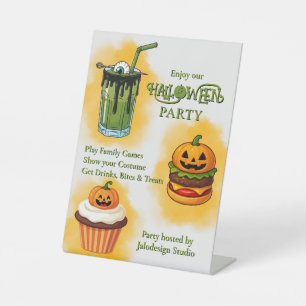 Modern Cute Corporate Halloween Party Pedestal Sign