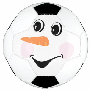 Modern Cute Custom Snowman face Winter Party Soccer Ball