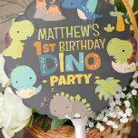 Modern Cute Dino Dinosaur Kid's Birthday Party Balloon<br><div class="desc">Composed of fun sans serif handwritten typography; Cute T-REX dinosaurs in the backgroud

This is designed by Select Party Supplies,  exclusive for Zazzle.

Available here:
http://www.zazzle.com/store/selectpartysupplies</div>