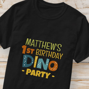 Modern Cute Dino Dinosaur Kid's Birthday Party T-Shirt