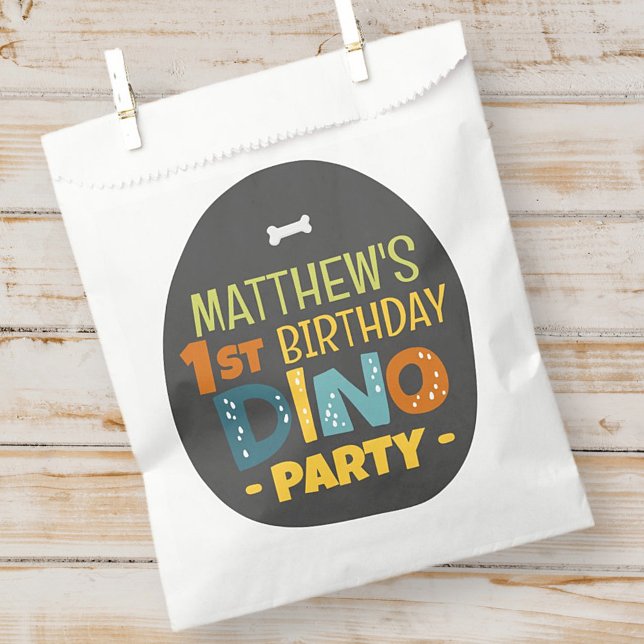Modern Cute Dino Dinosaur Kid's Birthday Thank You Favour Bags (Creator Uploaded)